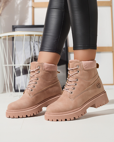 Dunkelrosa isolierte Damen-Trapper-Stiefel Teruna - Footwear