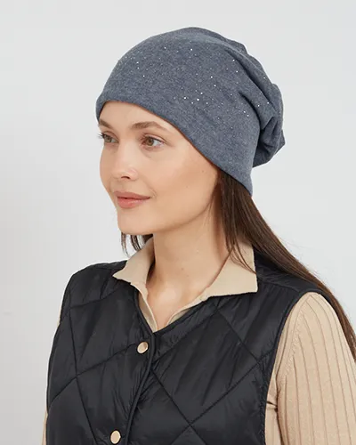 Royalfashion Damen warme Mütze mit Zirkonen