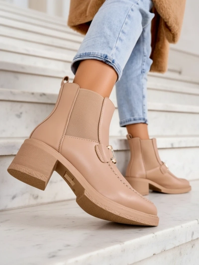 Royalfashion Damen Stiefeletten mit niedrigem Absatz Ewios