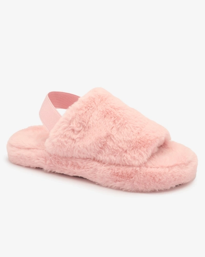Royalfashion Rosa Damen-Pelzpantoffeln Nabres