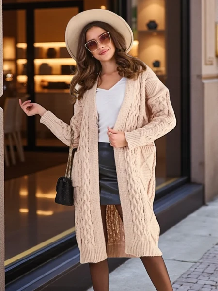 Royalfashion Gestrickter Damenponcho-Pullover