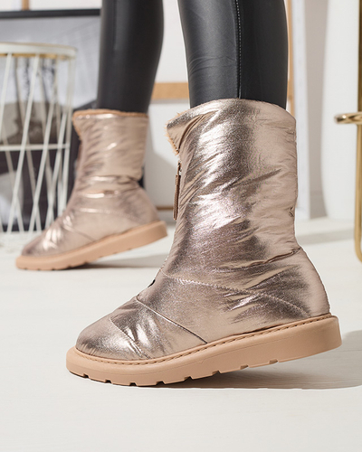 Rosa-goldene Damenschuhe a'la Schneestiefel Tirigga- Footwear