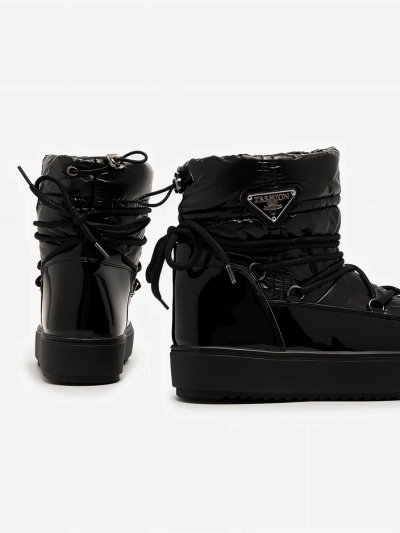 Royalfashion Damen-Schlupfstiefel a'la Schneestiefel in schwarz Vevnose