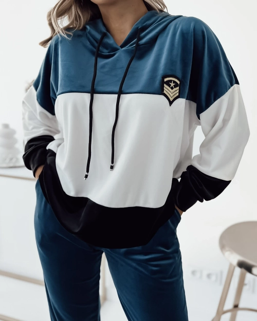 Жіночий смугастий бірюзовий світшот Royalfashion