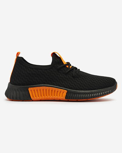 Schwarze Damen-Sportschuhe mit orangefarbenen Einsätzen Keteti - Schuhe