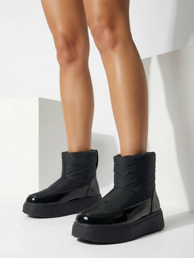 Royalfashion Black Maderta Slipper Damen Schneestiefel