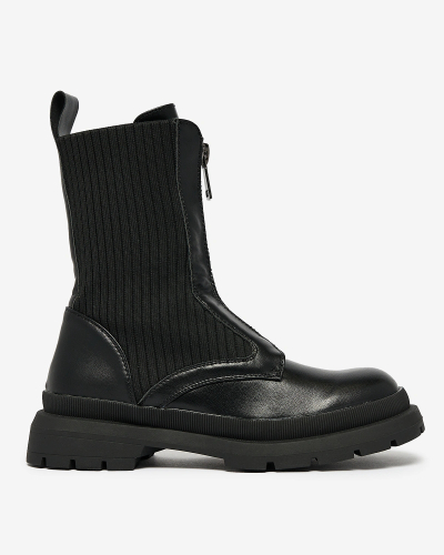 Жіночі черевики Royalfashion на плоскому каблуці чорного кольору Teviuse