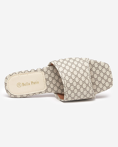 Beige gemusterte Damenhausschuhe Reverdi - Schuhe