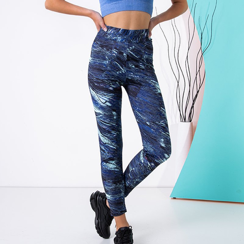 Сині жіночі легінси з принтом PLUS SIZE