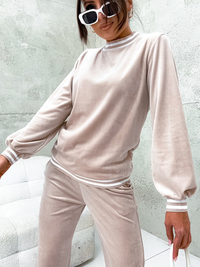 Royalfashion Damen-Velours-Sweatshirt-Set