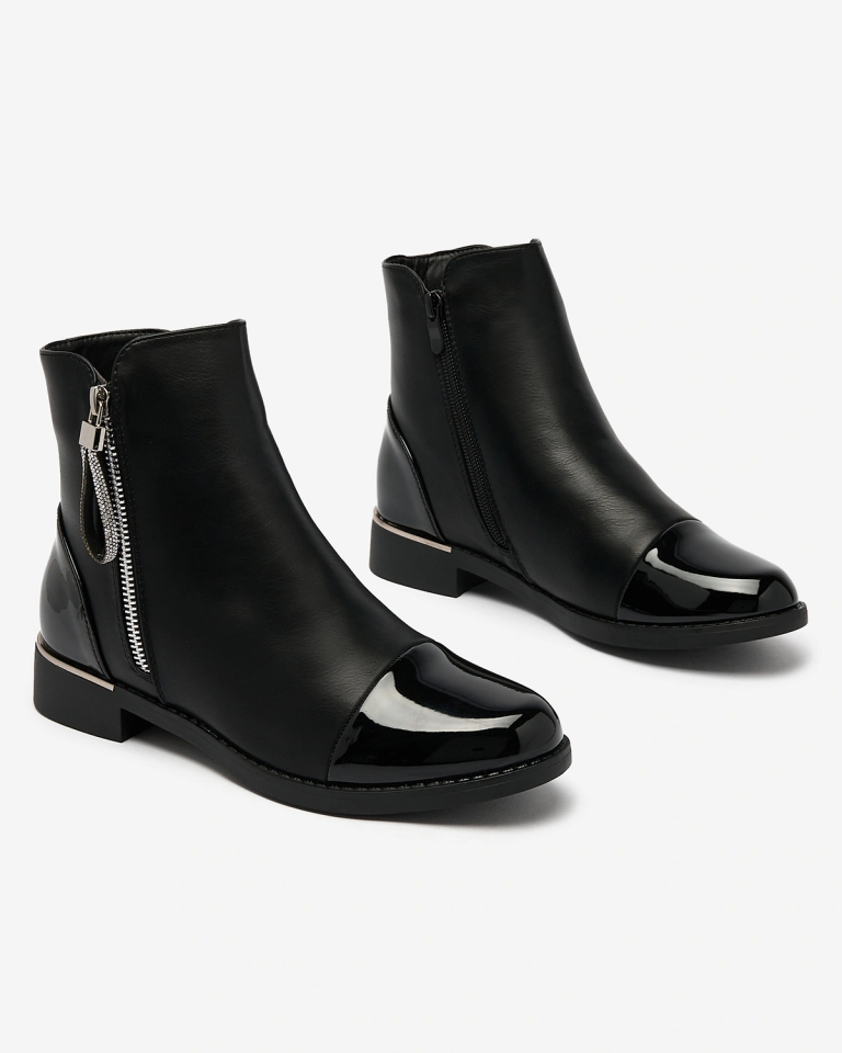 Royalfashion Klassische schwarze Damenstiefel a'la noble boots Urban Glam