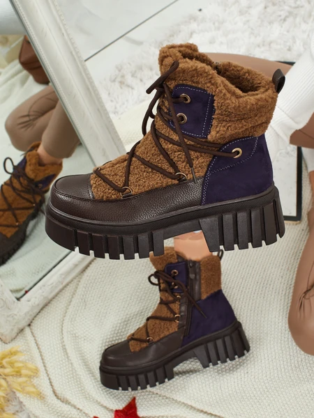 Damen Worker Boots mit Fell Cindora