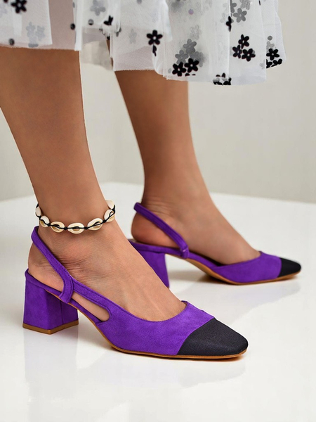 Royalfashion Damen Pumps mit niedrigem Absatz und dekorativer Spitze Eleganzo