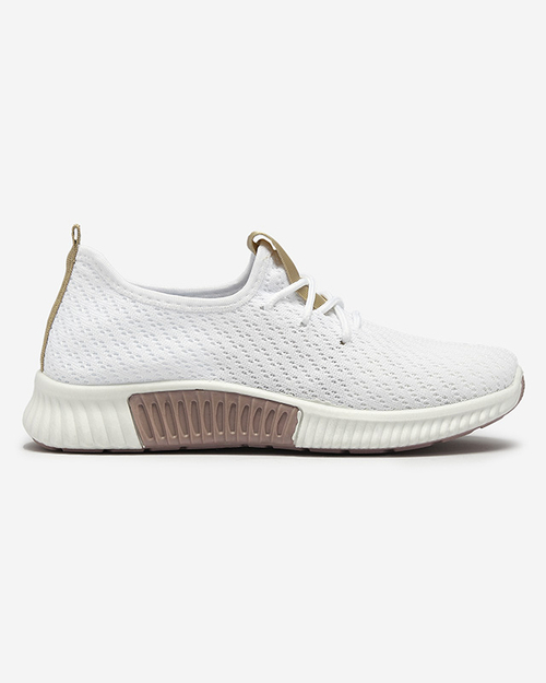 Білі жіночі спортивні туфлі з коричневими вставками Kedeti - Взуття