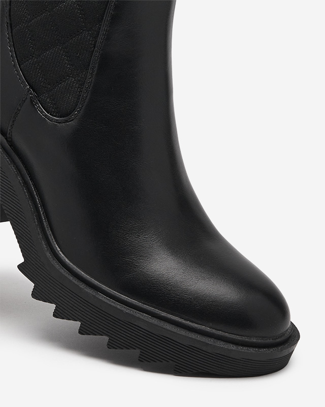 Recheo schwarze Damen-Stiefeletten mit hohem Absatz - Schuhe