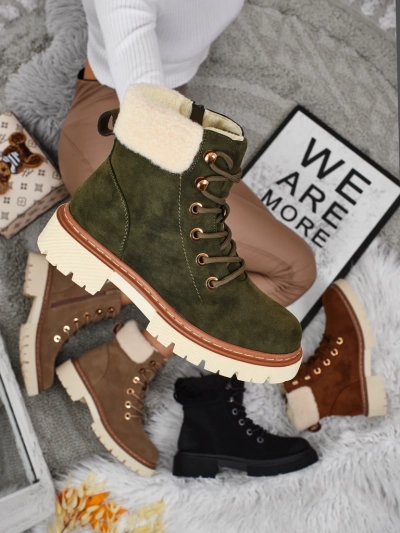 Damen Trapper Stiefeletten mit Fell Tessara