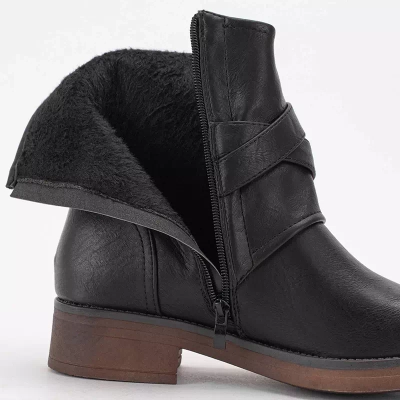 OUTLET Schwarze Damenstiefel mit Schnalle Ingyda - Footwear