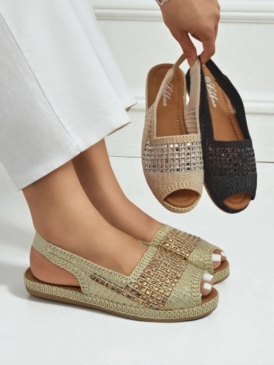 Damen-Espadrille-Sandalen mit Strass Belle Sparkle