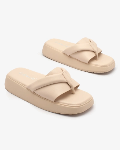 Royalfashion Beige Damen Plateau-Flip-Flops Luna Sole