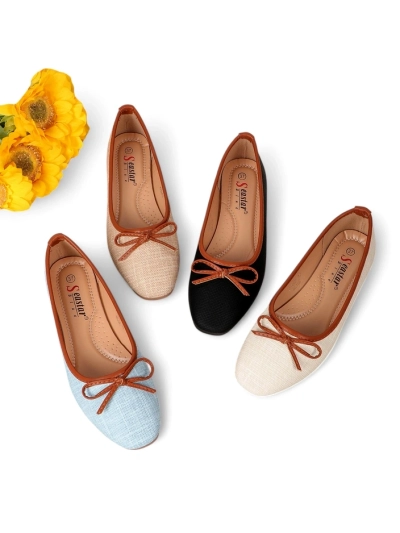 Royalfashion Damen Ballettschuhe mit Glitzer und einer Schleife Aramie
