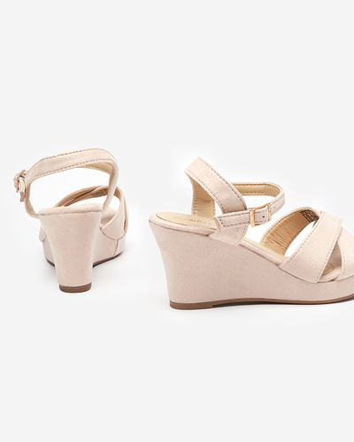 OUTLET Keilsandalen für Damen in Beige Deklis - Schuhe