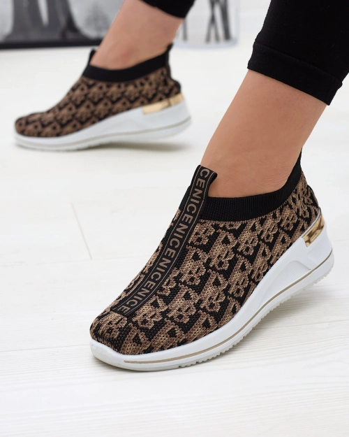 Чорно-коричневі жіночі сліпони з принтом Scerpa- Footwear