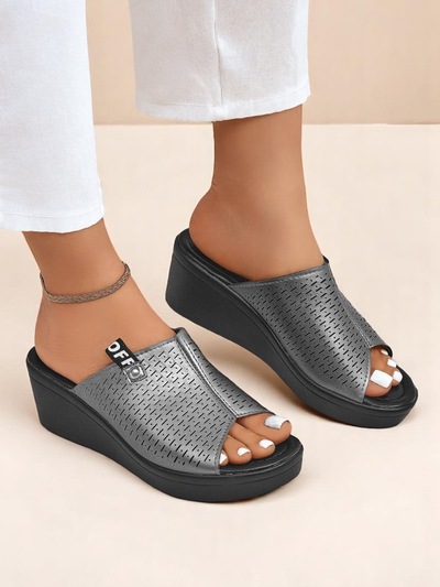 Royalfashion Damen Pantoletten mit Keilabsatz Luna Wedge