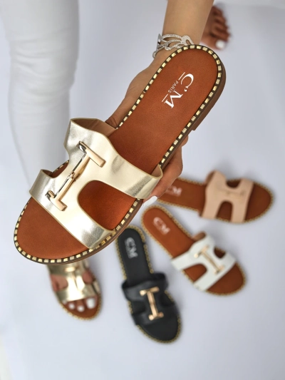 Royalfashion Damen-Pantoletten mit flacher Sohle Maya Louise