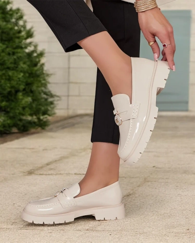 Royalfashion Damen lackierte Mokassins Bemies