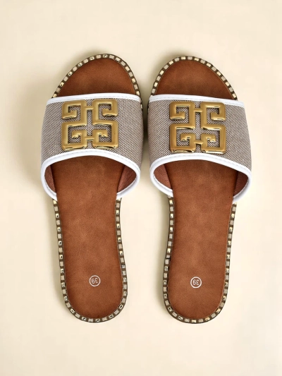 Royalfashion Damen-Pantoletten mit flacher Sohle Rorole