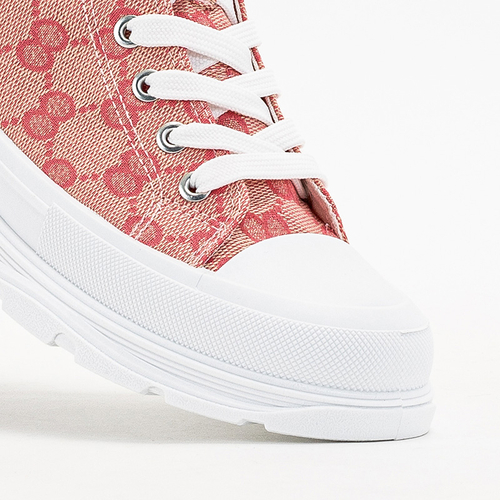 Рожеві жіночі високі кеди на масивній підошві Sunrime