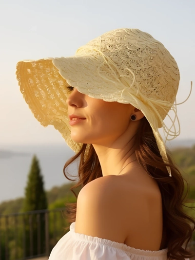 Royalfashion Damen Strohhut Mit Charmanter Schleife