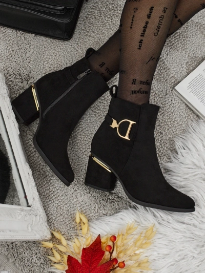 Damen Stiefeletten Calyssa aus Wildlederimitat mit Blockabsatz