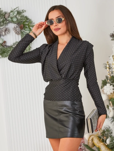 Royalfashion Damenbluse mit Zirkonen