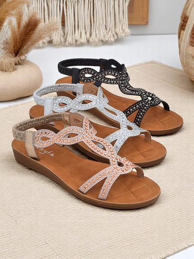 Royalfashion Damen-Sandalen mit dekorativen Riemen Lola Grace