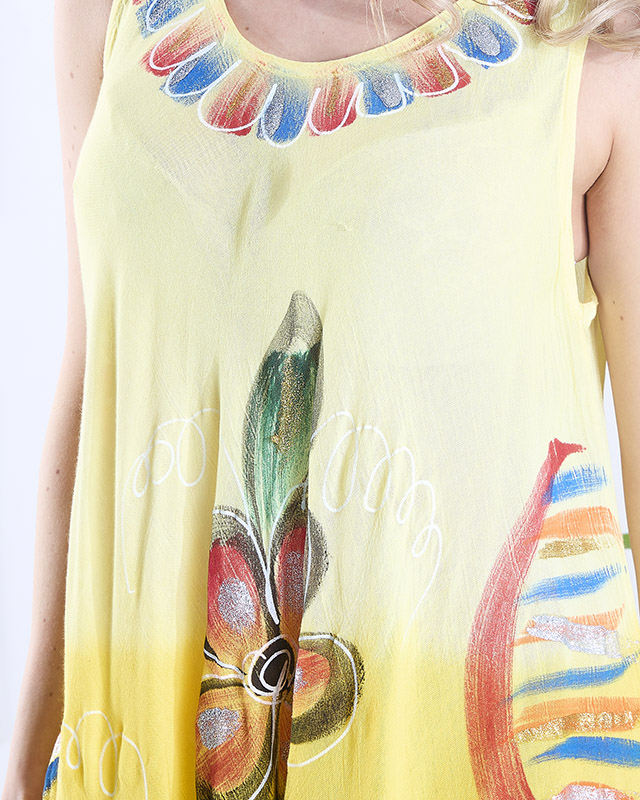 Gelber geblümter Damenrock a'la dress - Kleidung