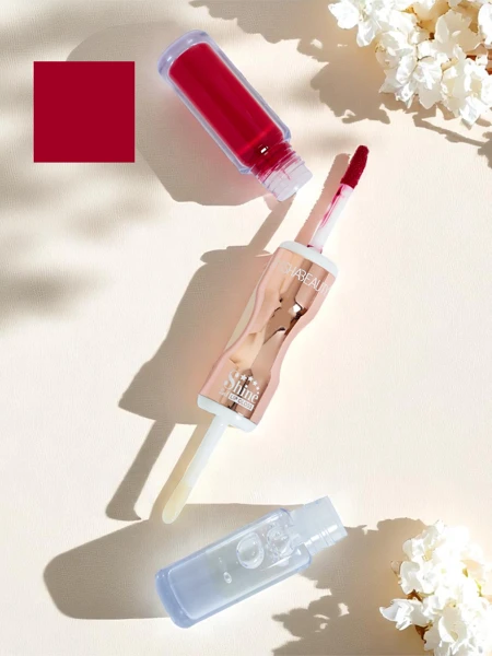 Lippenstift und transparenter Lipgloss 2-in-1 Russian Red