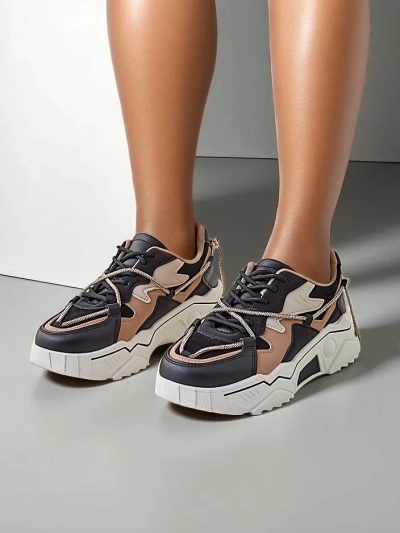 Royalfashion Damen Plattform Sport Sneakers Viela