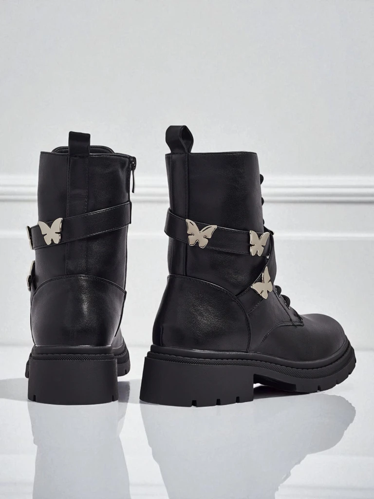 Damen Worker Boots mit Verzierungen Motill