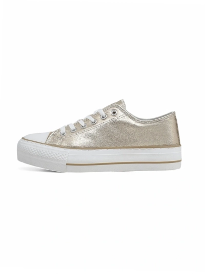 Aurelia Italia goldene Damen-Plateau-Sneakers Stoff Frühling Sommer