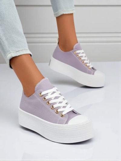 Violette Damen-Sneakers Callista mit Plateausohle – Sommer/Herbst, flacher Absatz