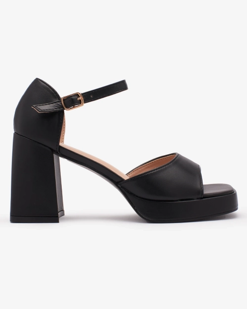 OUTLET Royalfashion Чорні жіночі босоніжки на стійці Spogge