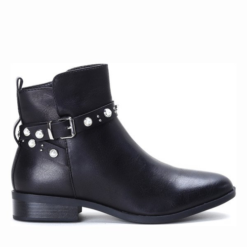 Sztyblety z perełkami w kolorze czarnym Elisa - Obuwie