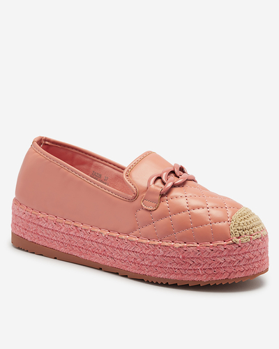 Damen verschönerte Plateau-Espadrilles in rosa Keliga - Schuhe