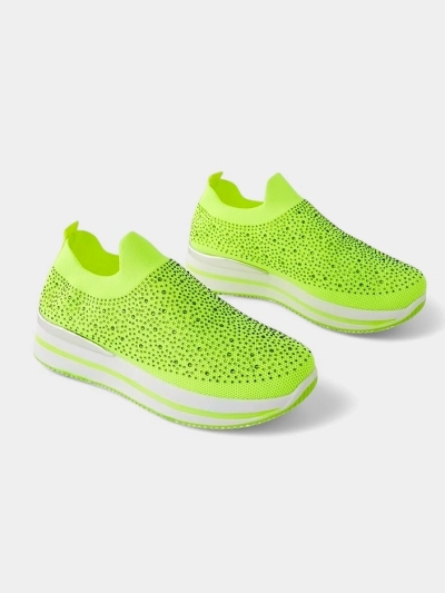 Royalfashion Жіночі спортивні туфлі на підошві з тканини з стразами Adeq