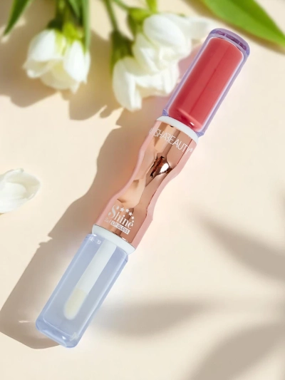 2-in-1 Lippenstift und transparenter Lipgloss Klassisches Rosenholz