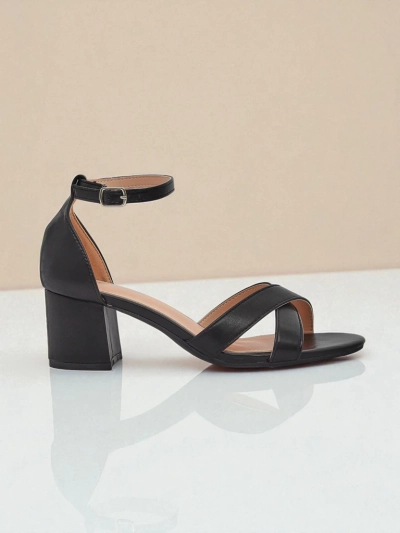 Royalfashion Damen Sandaletten mit Blockabsatz Eleganza Strap