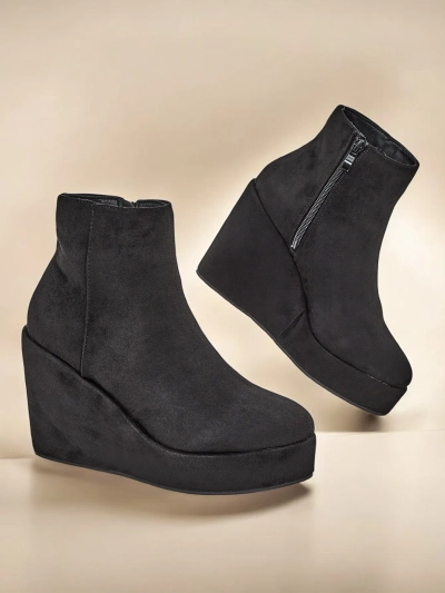 Royalfashion Damen Keilabsatz Stiefeletten Sieffa