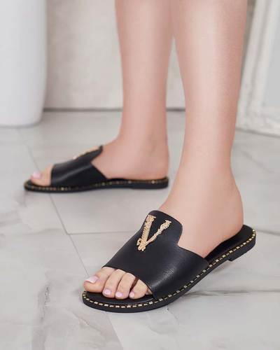 Royalfashion Damen Öko-Leder-Flip-Flops Cemenna