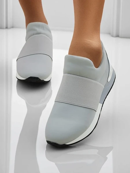 Damen Selene Grigio Sneakers flache Sohle taubengrau modischer Stil